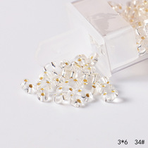 PRECIOA Czech imported glass rice beads 3x6 peanut beads filling silver series handmade DIY jewelry material 10g bottle