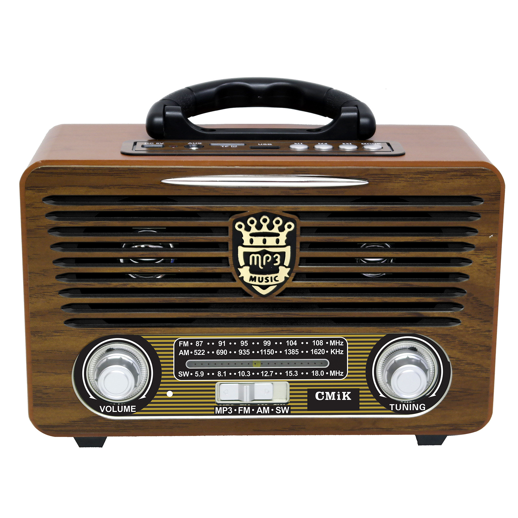 cmik retro Bluetooth speaker, card-inserting speaker, remote control, rechargeable radio, desktop details Picture