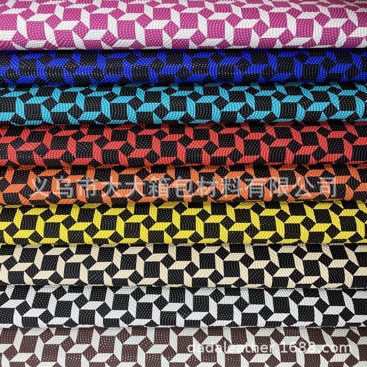Big box manufacturers direct pearl pattern water cube pattern spunky bottom artificial leather case material thumbnail
