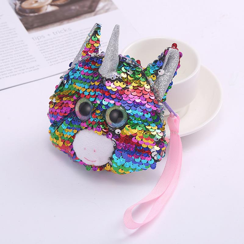 Children's coin purse, Mermaid, Unicorn, sequined flap, big eye storage bag, hand-held small card case undefined