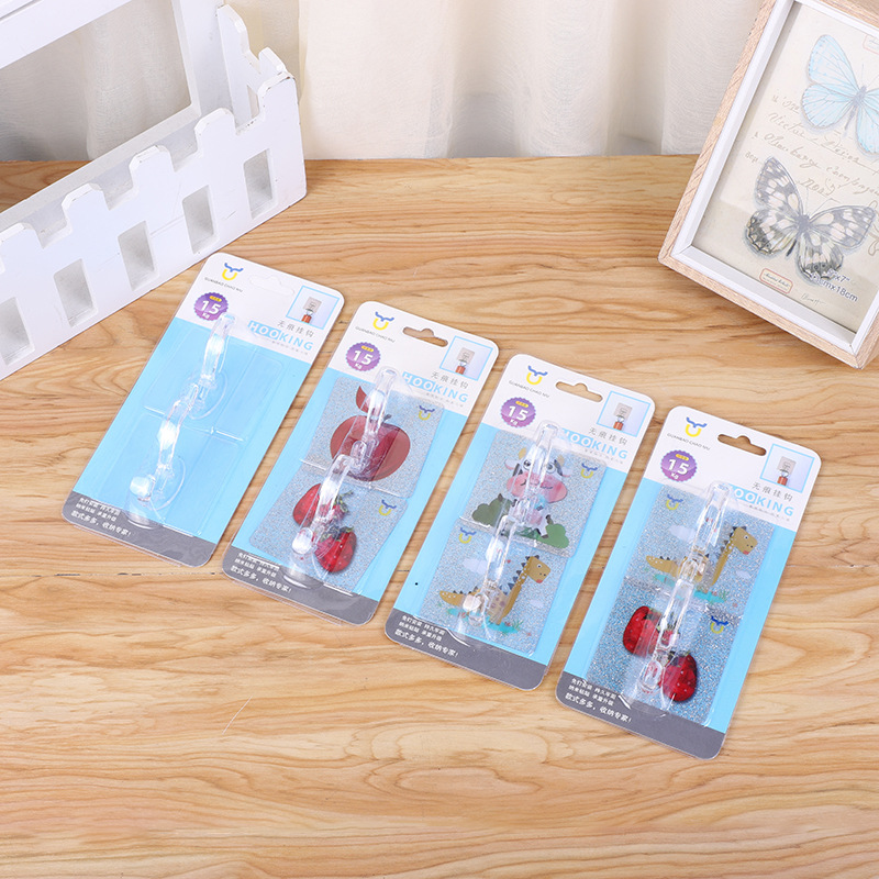 New color card-mounted traceless hook, dust-proof, supermarket and e-commerce no-nail traceless adhesive hook, factory direct sales, high-end packaging hook full figure