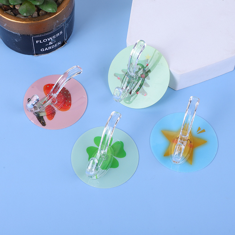 The scratch-free, strong 6.5 cm removable adhesive pattern coat hook is washable and reusable without deformation. The hook is sticky details Picture