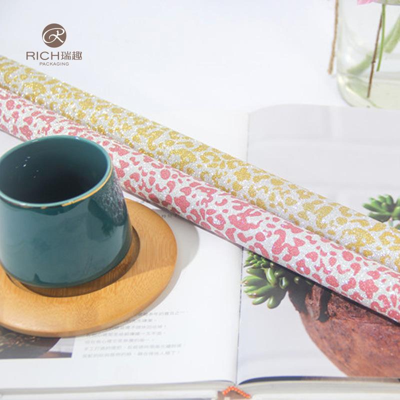 Ruiqu Frosted Leopard Print Flower Shop Flower Art Bouquet packaging materials: Fresh flower wrapping paper 20 pieces per pack, 50*70cm Specification image