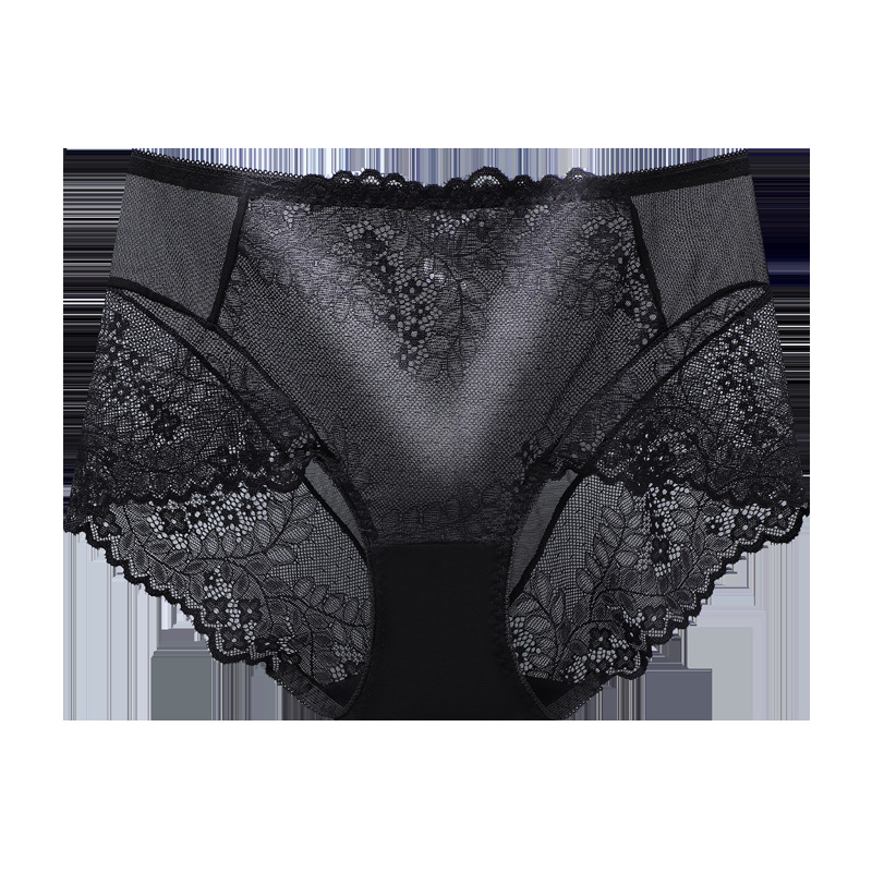 Sexy lace lace breathable and seamless women's briefs, semi-transparent mid-waist women's underwear manufacturer wholesale Item Picture
