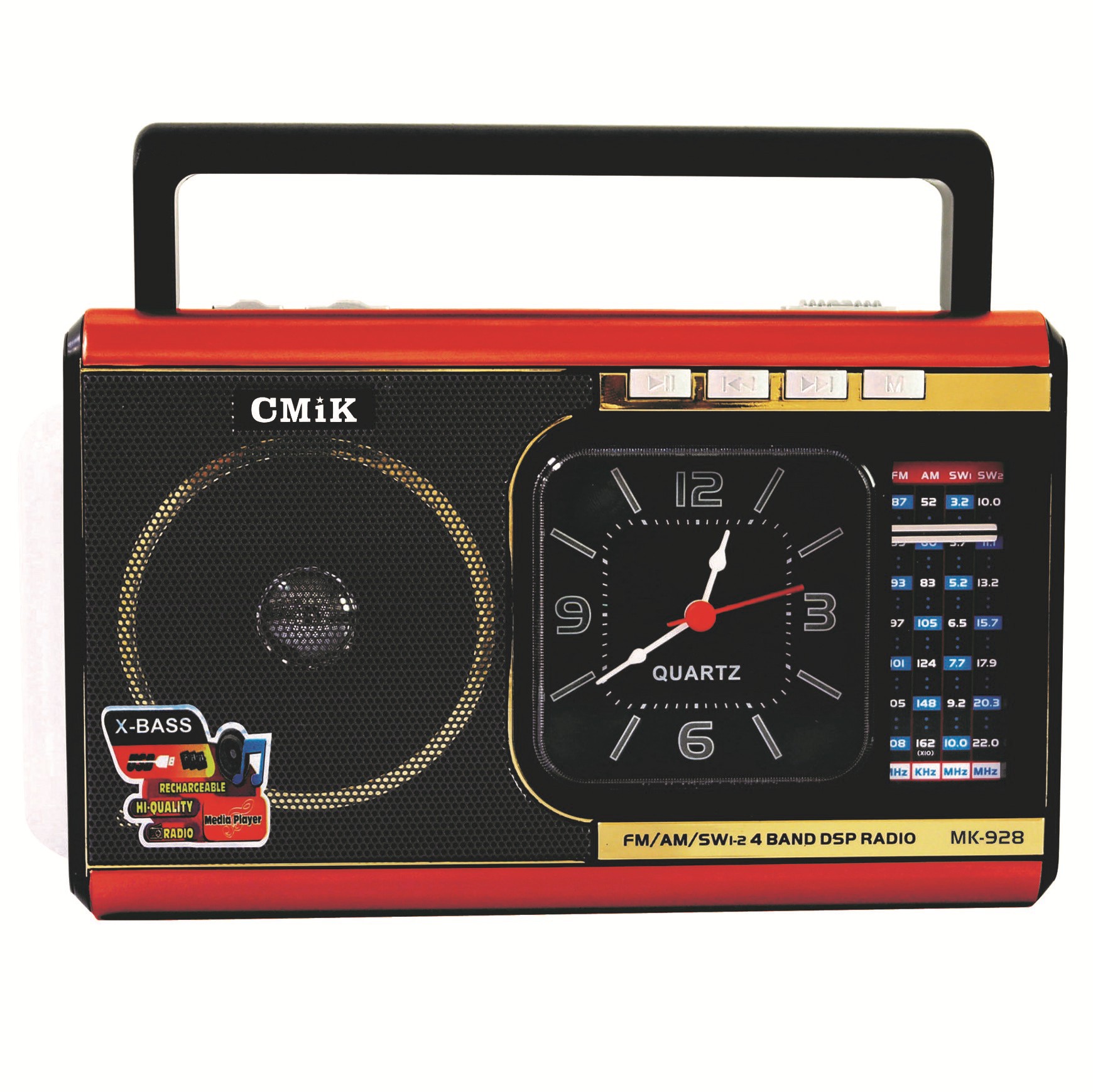 A popular retro clock, Bluetooth radio, multi-band portable card speaker, flashlight, player and mp3 player in foreign trade