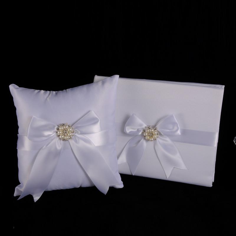 Wedding products: Western-style creative wedding flower basket rings, pillowcase set, sign-in book, sign-in pen, wine glass, knife and spatula, 6-piece set of wedding supplies details Picture