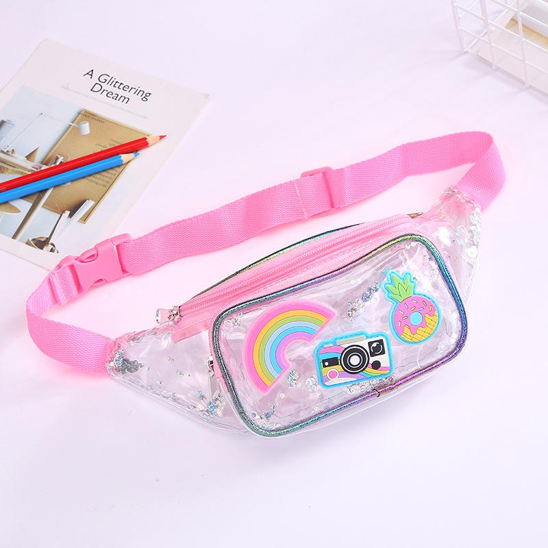 unicorn colorful sequined waist bag for autumn and winter, new cartoon single-shoulder crossbody bag, embroidered by girls and students