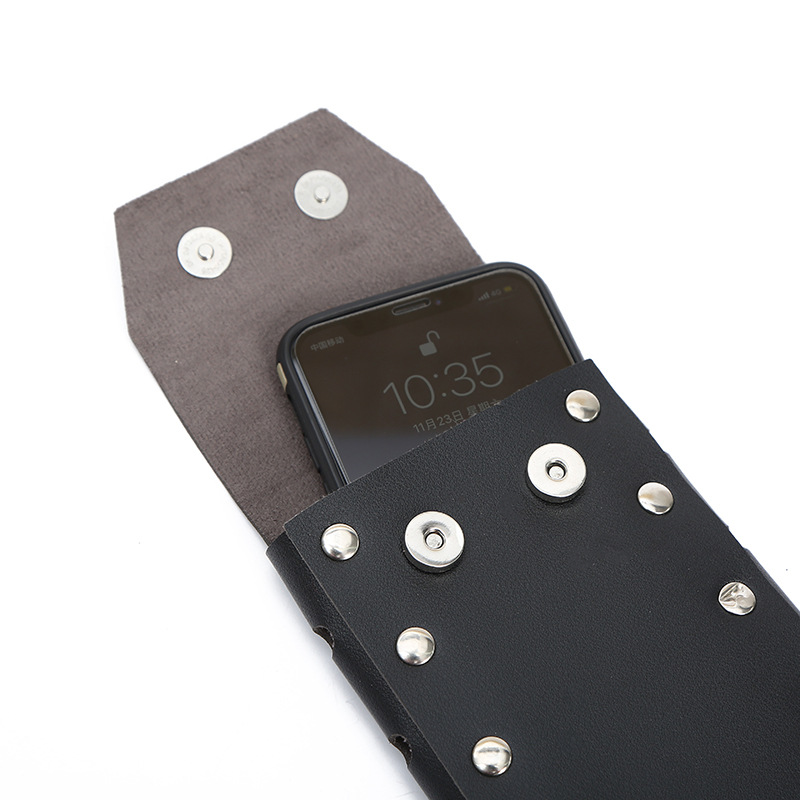 New Selling Fashion Men's Waist Pack Outdoor Leisure Vertical Square Wear Belt Nail Bag Waterproof Customization Wholesale Specification drawing