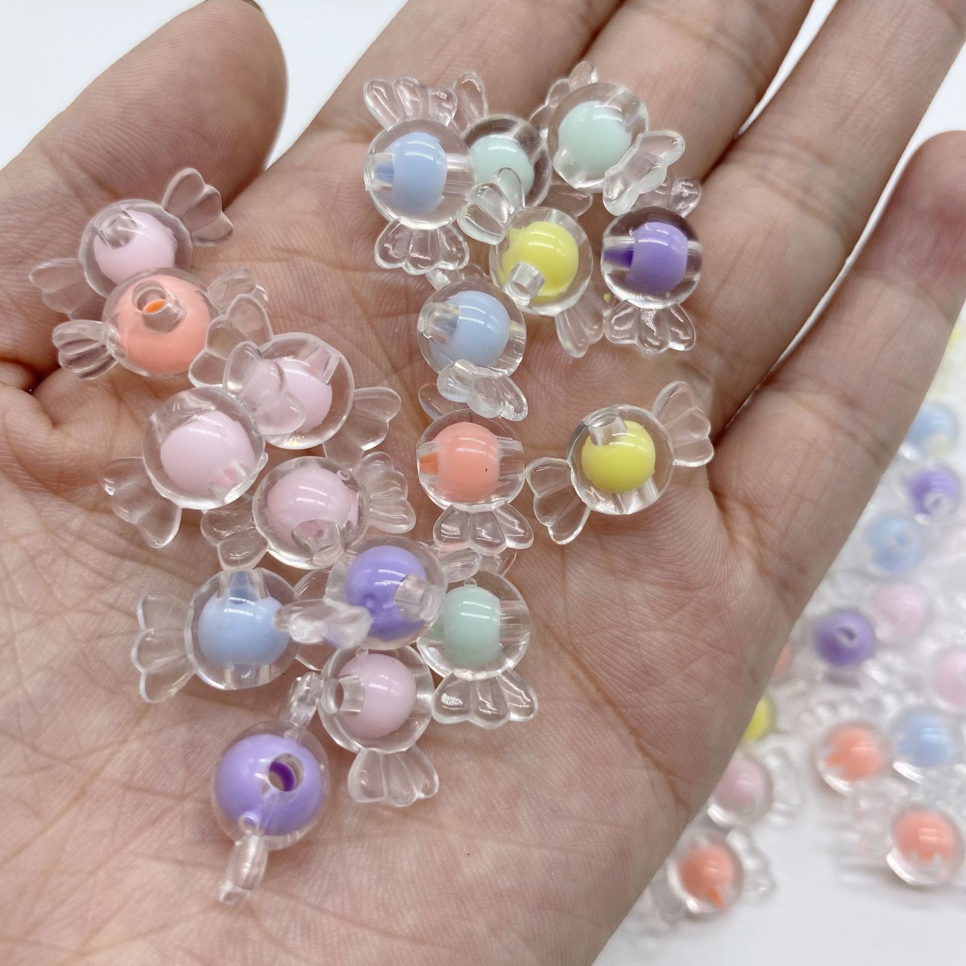 Factory direct sales of acrylic versatile T-shaped transparent pearl beads, diy five-pointed star pumpkin beads to make children's headbands Application Scenario