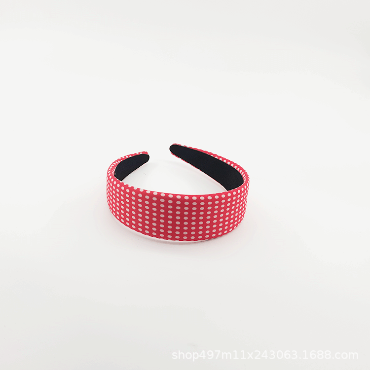 New 0.2 Thin Sponge Full Head Hoop Europe And The United States Ancient Simple Fashion Wide Edge Hair Card Polka Dot Headwear Manufacturers Direct Supply