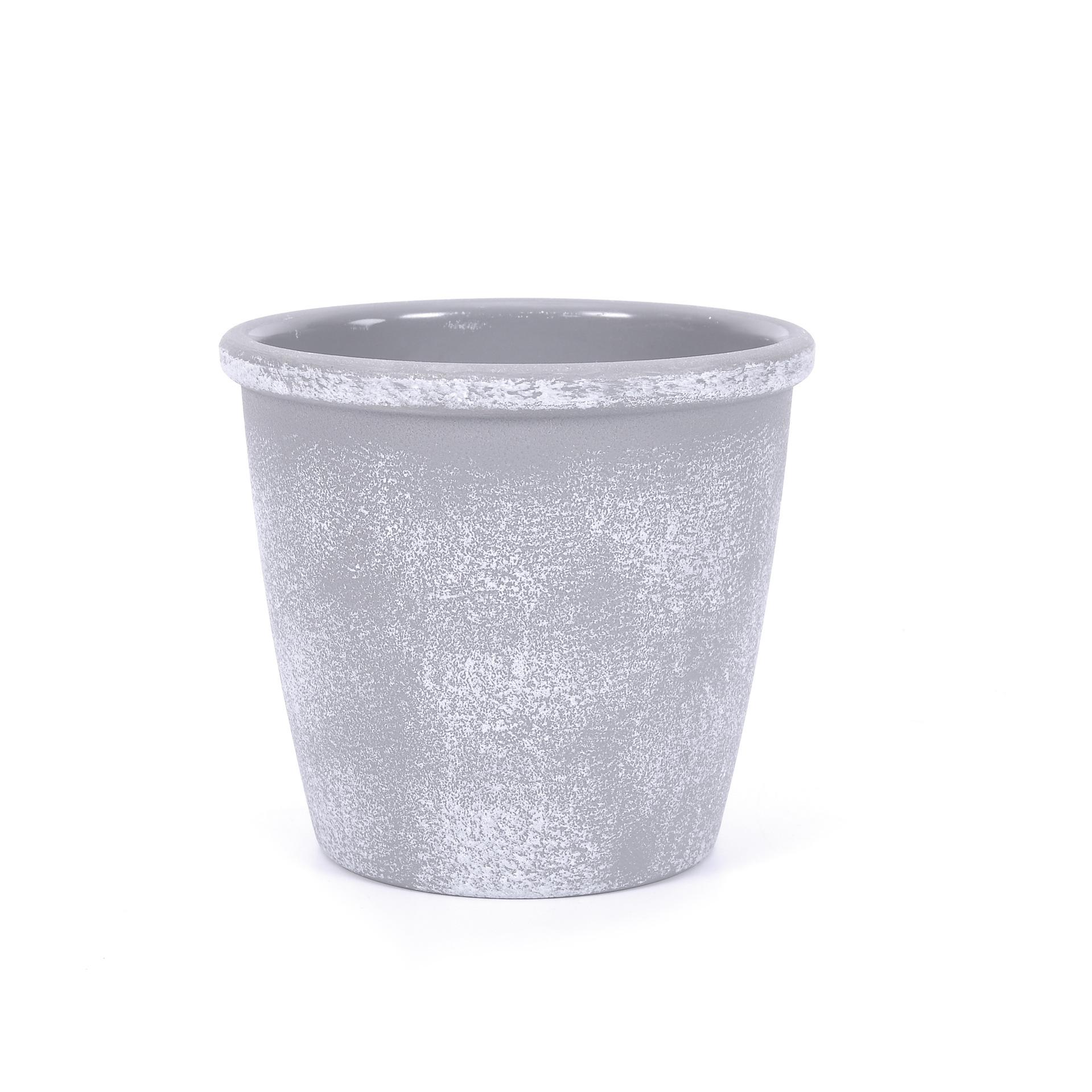 The manufacturer supplies simple Nordic retro cement round thick-mouthed tabletop potted green plant POTS and succulent flower POTS details Picture