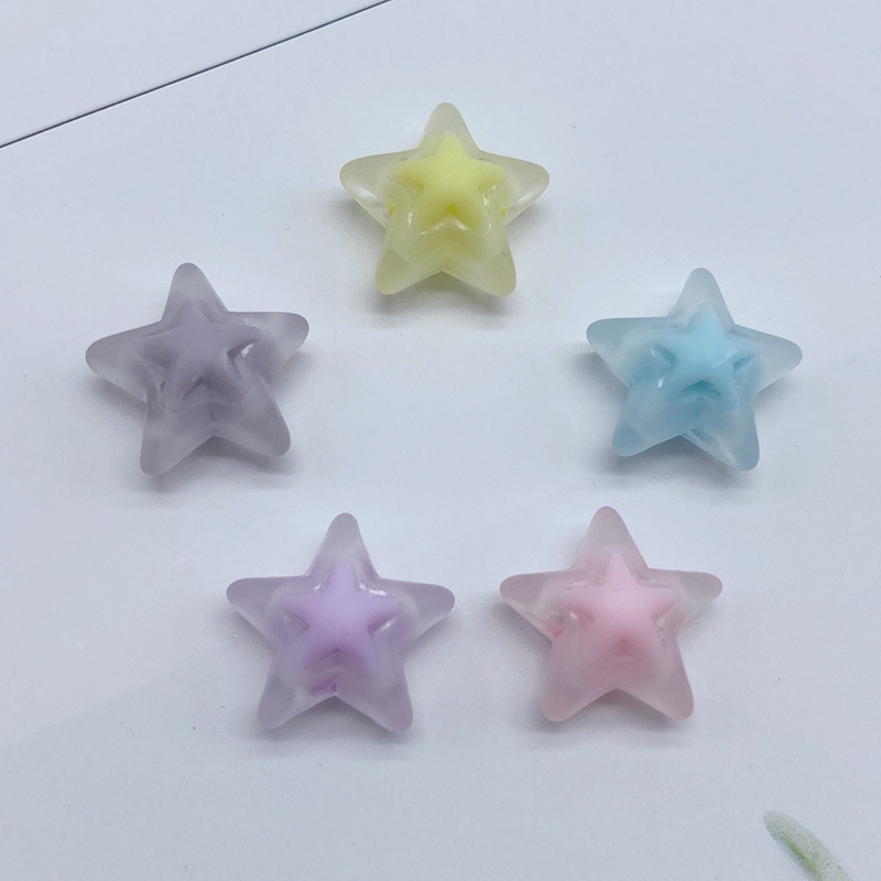 简约清新通孔磨砂蛋黄珠 diy儿童发饰制作橡皮筋配饰亚克力饰品详情图15