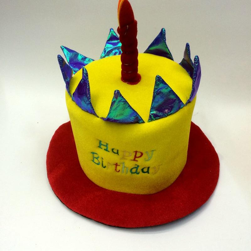 Customizable sizes and various styles of birthday cake hats for export production, 1 candle happy birthday hat Item Picture