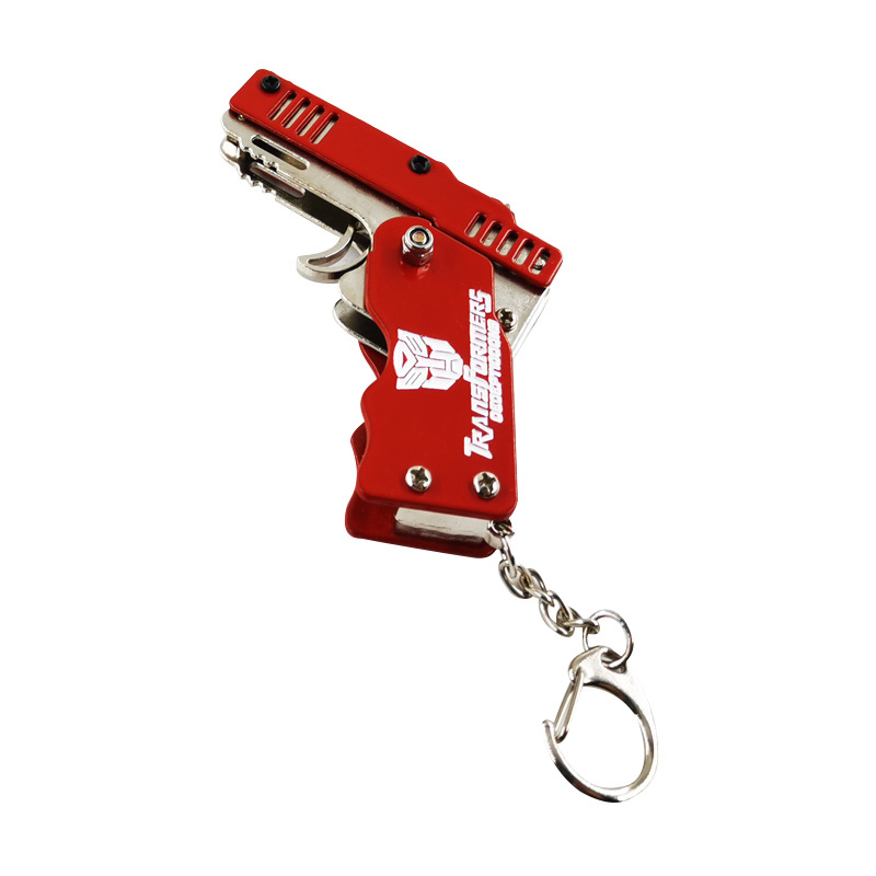 Small rubber band gun, metal toy gun, alloy pistol model, zinc alloy craft hanging accessory Item Picture