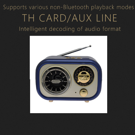 Factory wholesale vintage Bluetooth speakers, portable mobile phone and computer card plug-in speakers, USB flash drive plug-in mini speakers, new models Specification image