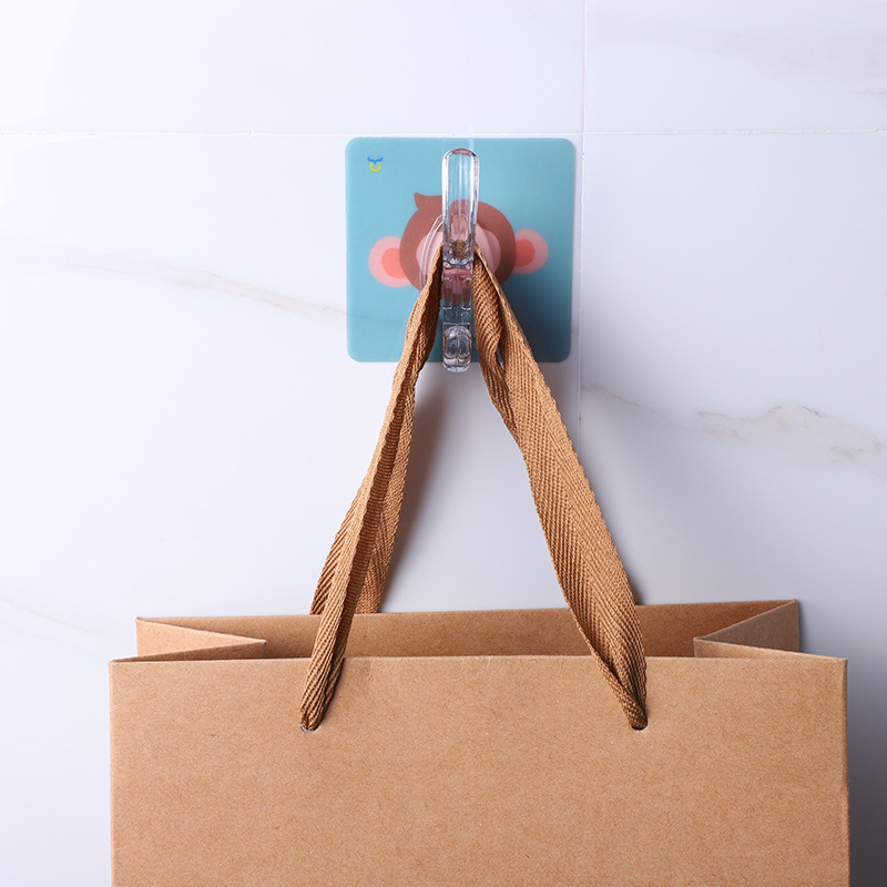 6.5 Nordic pattern color coat hook, seamless bathroom adhesive hook, double hook for coats and hats, no need for drilling at the back of the door, strong adhesive hook Application Scenario
