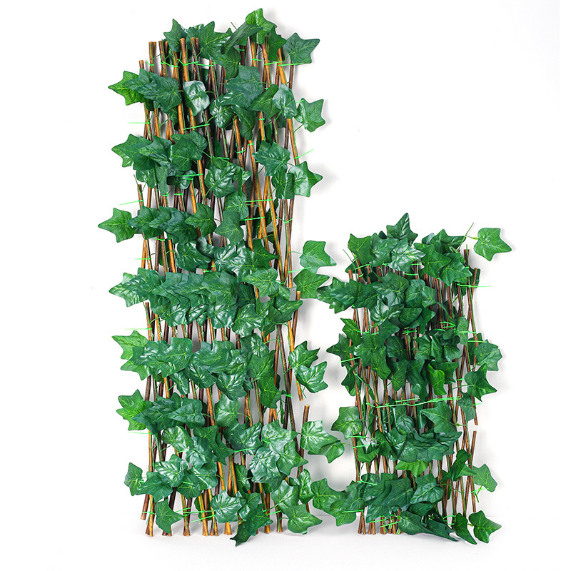 Wholesale of artificial fence leaves, outdoor wooden fences, plant courtyard enclosures, decorative telescopic wooden fences and railings Item Picture