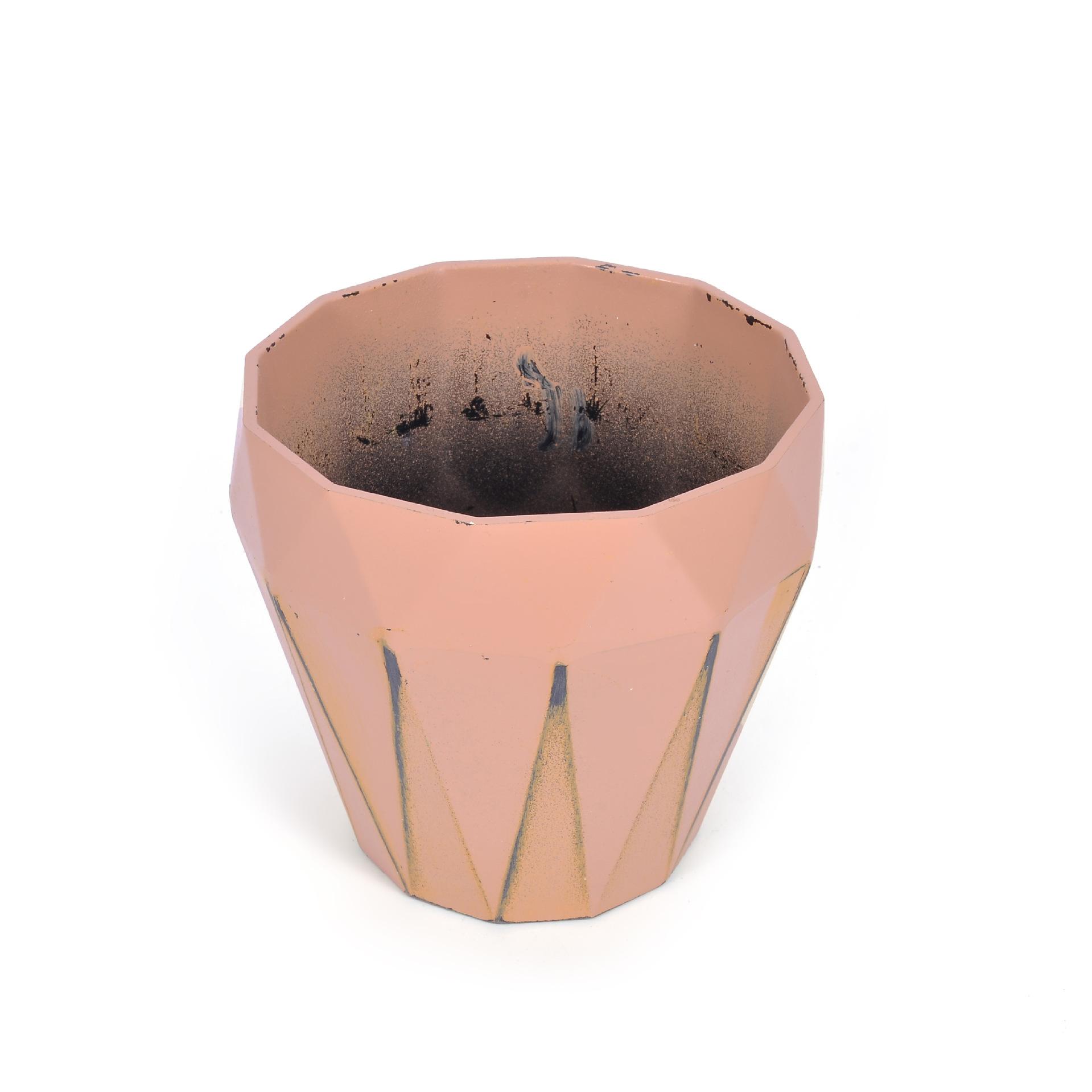 Factory direct sales of vintage effect rhomboid flower POTS, vintage and retro style plastic imitation porcelain succulent plant flower POTS Specification image