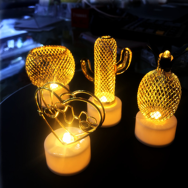 新款许愿蜡烛灯电子led婚庆求婚小礼品装饰仿真铁艺小夜儿童玩具