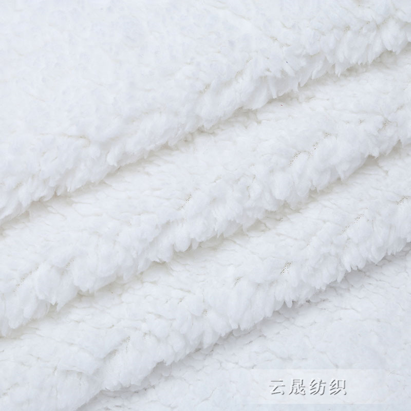 In stock: Cotton fleece one-piece scarf hat, all-polyester fine cotton fleece fabric, autumn and winter fabric, toys, home wear, warm fabric Application Scenario