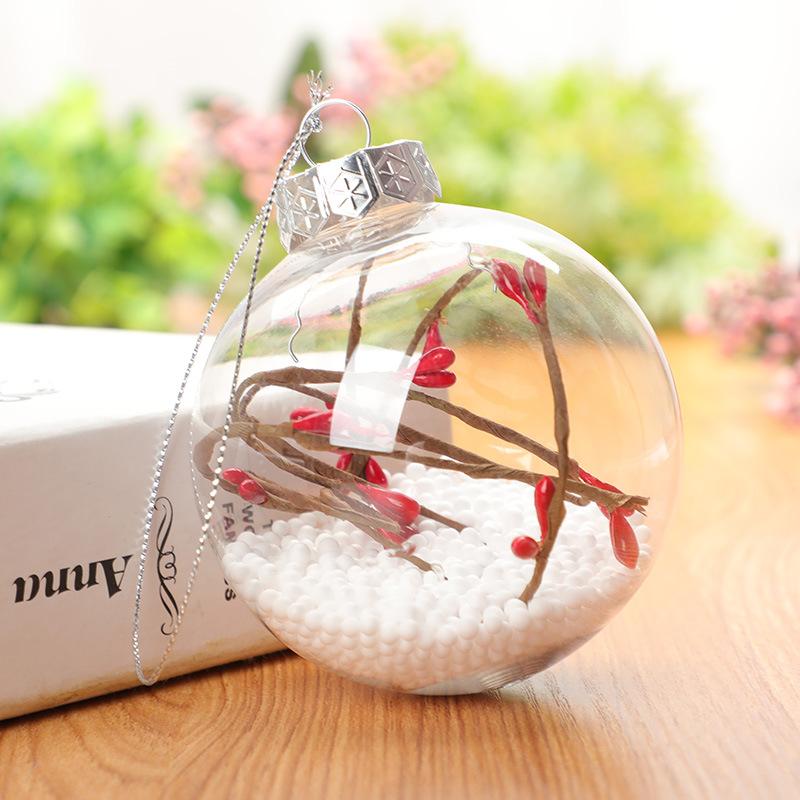 Wedding products: cross-border transparent plastic balls, hollow round balls, Christmas balls, Christmas, New Year and Spring Festival PET decorative balls with decorations undefined