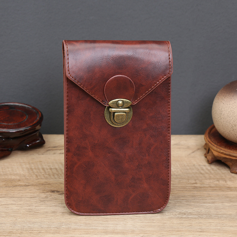 Selling Men's Vertical Casual Mobile Phone Bag Wear Belt Thin Small Fanny Pack Multi-Functional Mini Sports Hanging Bag Wholesale undefined