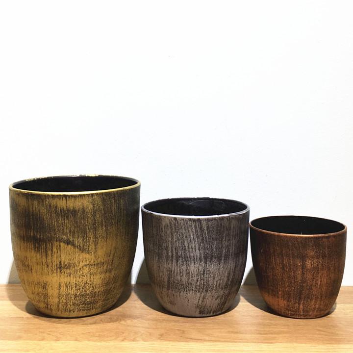Manufacturers supply round vintage imitation of old painted plastic flower POTS indoor garden decoration flower POTS