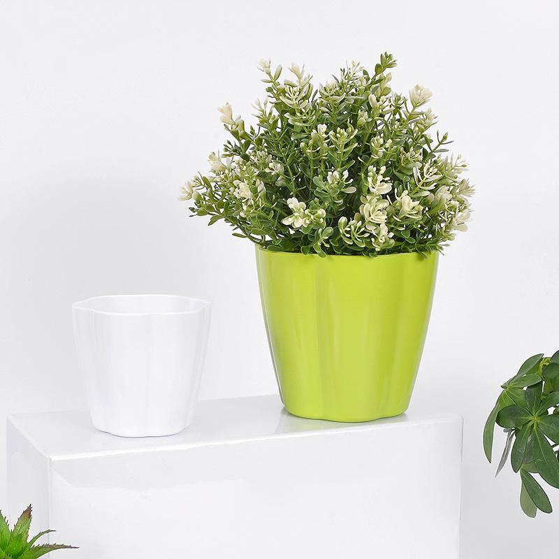 The manufacturer supplies 4-sized plum blossom-shaped Y03 series flowerpots with candy-colored melamine plants that will charm you Item Picture