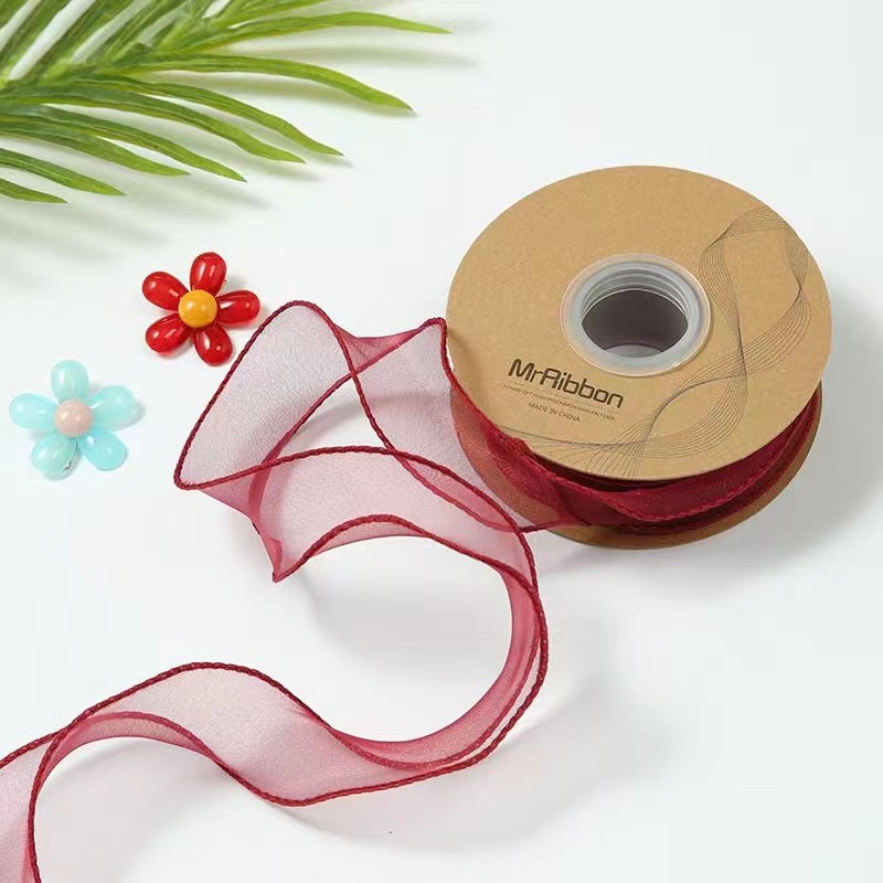 4cm雪纱婚礼彩带鱼尾纱 DIY韩版涤纶织带蝴蝶结丝带厂家直供详情图8