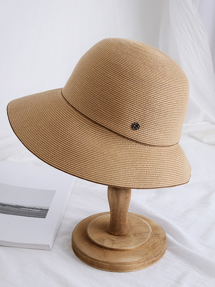 Japanese-style simple fisherman's hat, women's summer basin hat, foldable, elegant and casual, beach travel hat, sunshade hat, trendy undefined