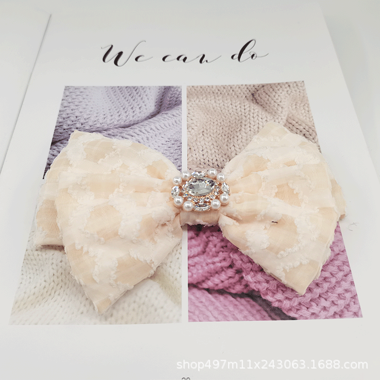 New Korean Diamond-Shaped Double Butterfly Hairpin Knot Pearl Accessories Fashion Temperament Hairpin Head Accessories Manufacturers Direct Supply Item Picture