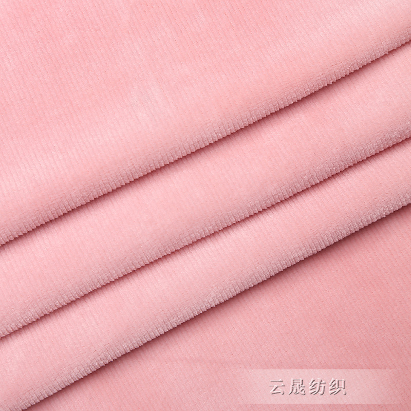 Plain cationic fine strip fabric, spandex fine pit strip plush fabric, home textile, home wear, plush fabric custom-made and wholesale Specification image