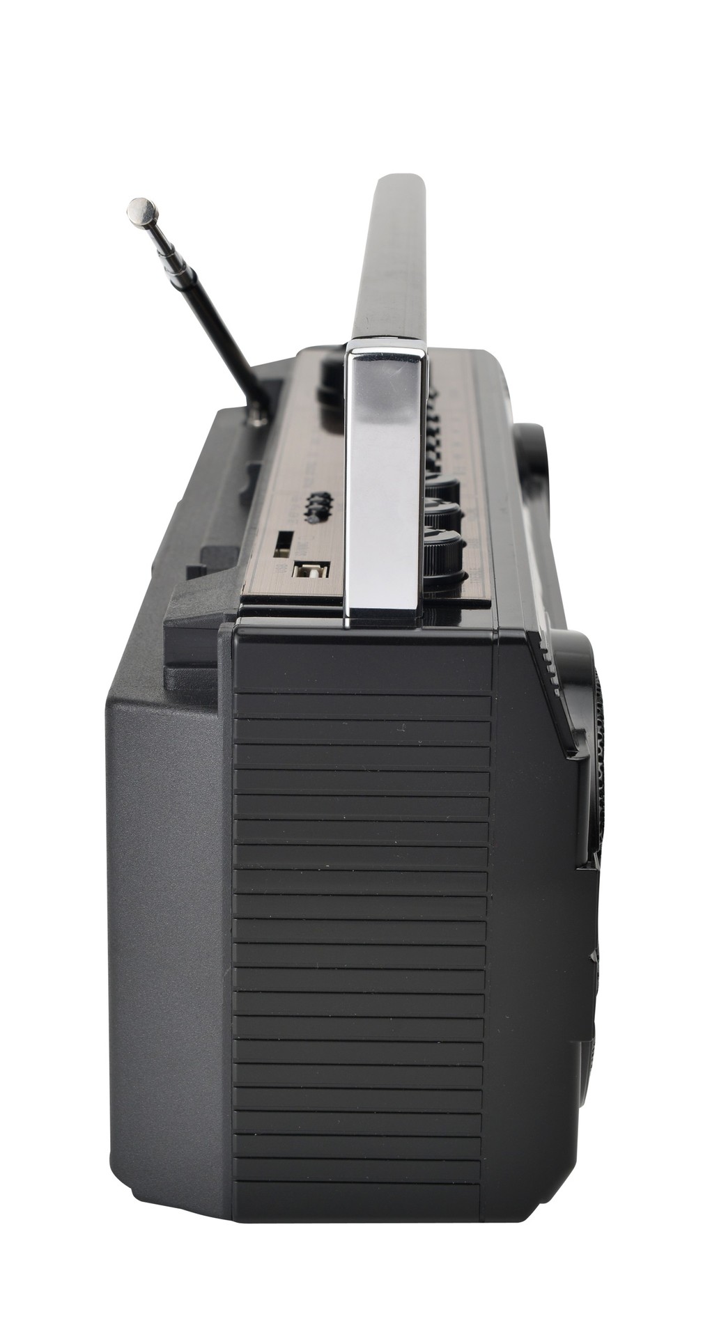 cmik tape recorder, an old-fashioned portable radio cassette player from the 1980s Specification image