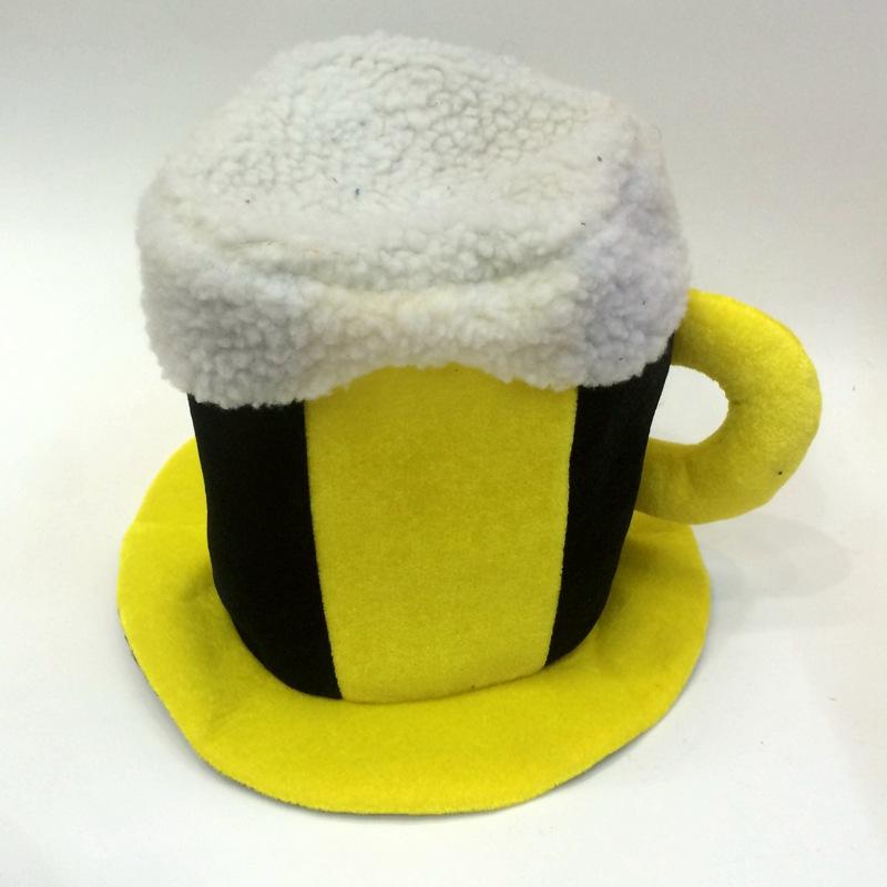 Qianfang Festival wig hat, Yellow and Black Beer Festival hat, watching ball games and drinking hat, foreign trade export beer foam festival hat 3333