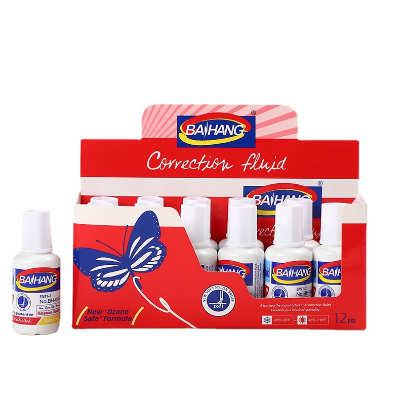 Creative learning stationery with brush heads, small white bottles with screw caps, correction fluid, correction fluid, office and study indelible tablets wholesale Item Picture