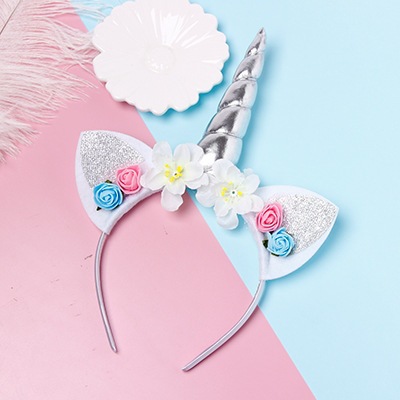 Factory direct supply of cross-border unicorn headbands, children's cartoon headbands, Halloween princess birthday party headwear wholesale undefined