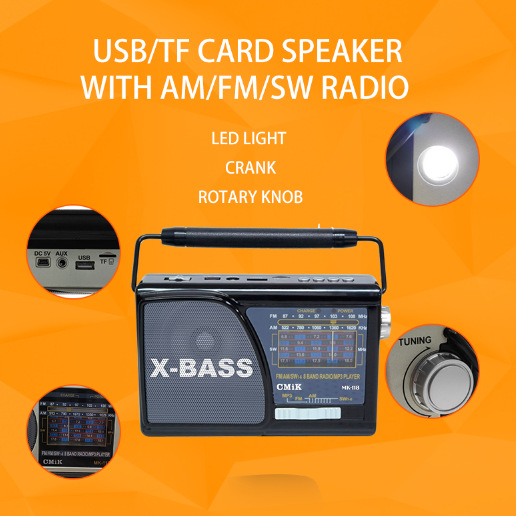 cmik factory direct sale multi-band card-inserting radio, multi-functional retro portable radio with light Application Scenario