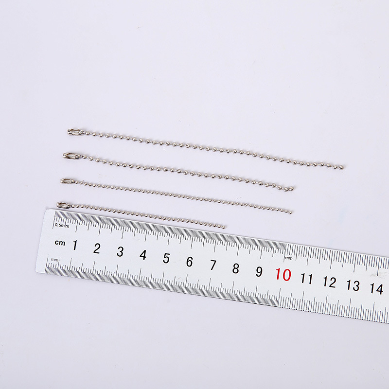10cm-15cm吊牌链批发DIY饰品钥匙扣珠珠链材料铁质珠链项链链条白底实物图