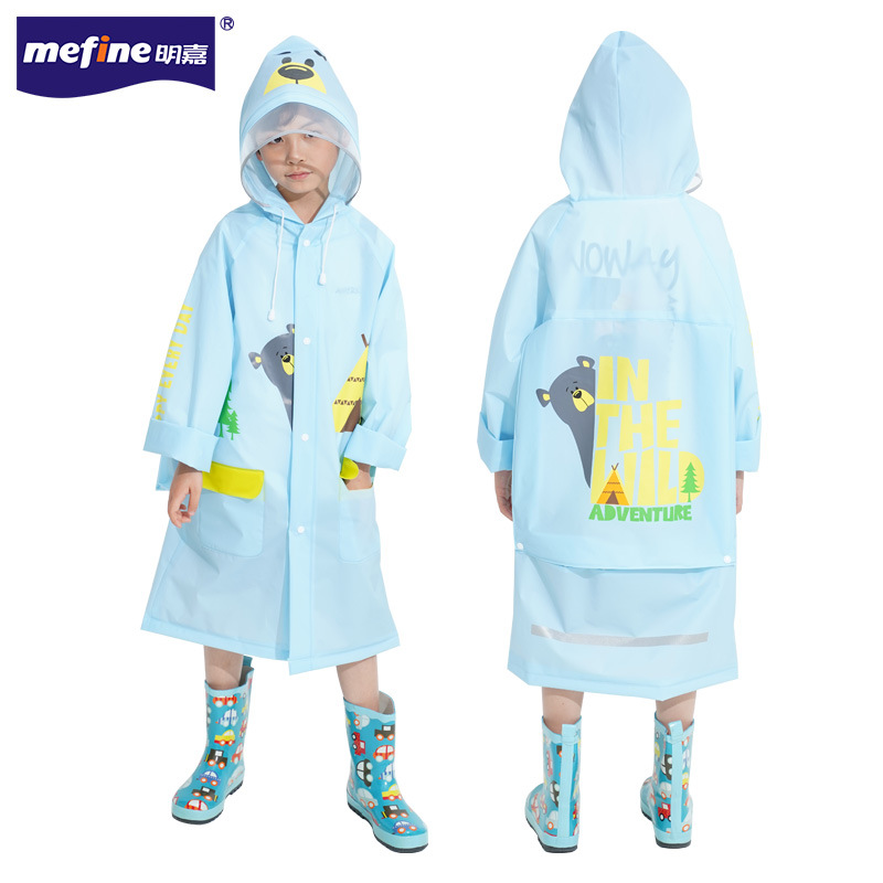 mefine Mingjia EVA Enlarged transparent brim cartoon children's raincoat, outdoor student boys' and girls' raincoat undefined