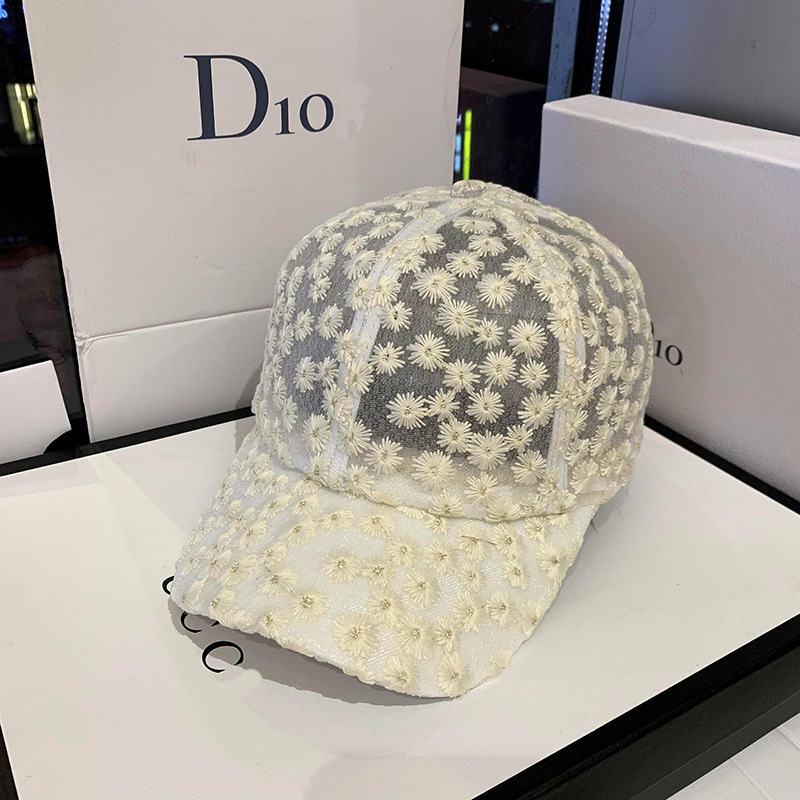 Summer Korean version of sun hat, Instagram chrysanthemum lace breathable baseball cap, fresh and cute cap, women's baseball cap undefined