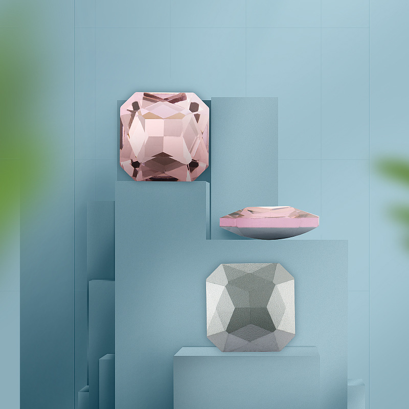 Factory wholesale of pointed-bottom crystal diamonds, diy phone cases, perfume seat stickers, diamond materials, square octagonal irregular water diamonds details Picture