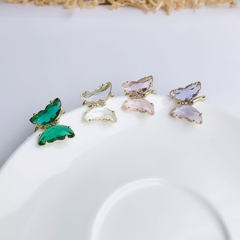 玻璃微信蝴蝶彩色春夏开口清新ins风设计流行时尚透明甜美设计女迪菲尔-R61