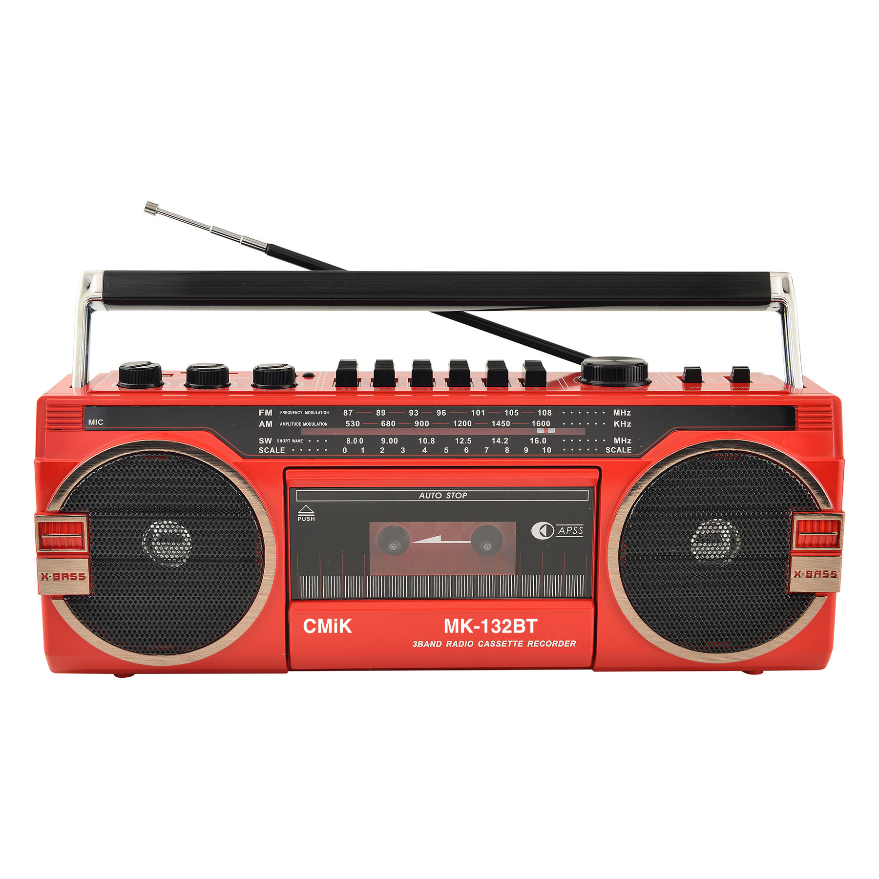 Tape drive, vintage tape radio, portable radio from the 1980s, cassette player, tape recorder 132bt details Picture