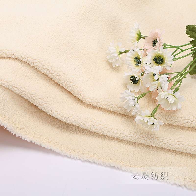 Plain alpaca wool Icelandic fleece fabric, all-polyester super soft fleece fabric, home textile fabric, custom-made and wholesale for home wear details Picture