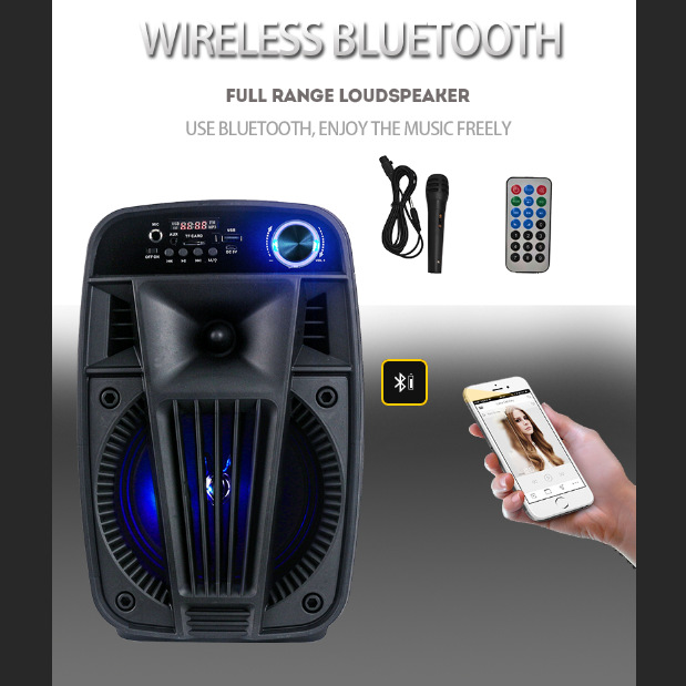 6.5-inch Bluetooth square dance audio subwoofer portable outdoor mobile card-inserting speaker player Item Picture