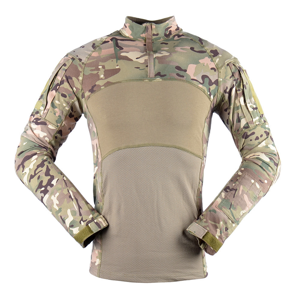 Tactical camouflage kids' uniform top, military enthusiast outdoor sports frog training uniform, real-person CS long-sleeved men's G3 tight details Picture