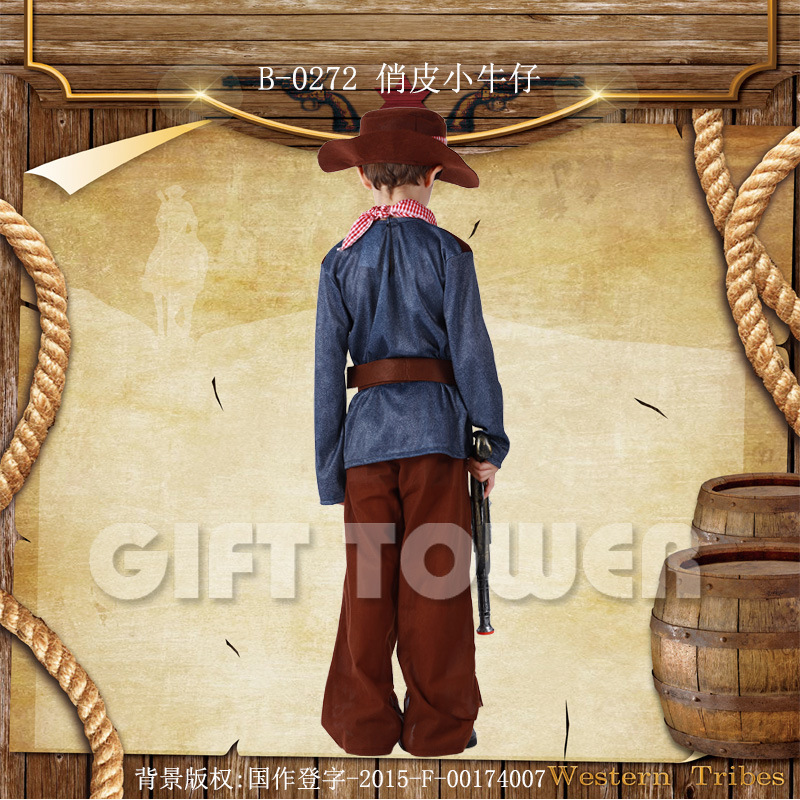 Hwan-woo's carnival costume, mascots, dance hero performance costume,B-0272 handsome little cowboy Item Picture