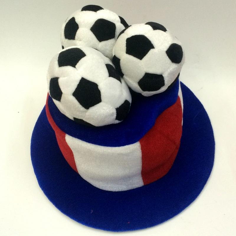 Qianfang Festival Wig hat in blue, white and red, French football festival cap top, little football fan hat 5543 Item Picture