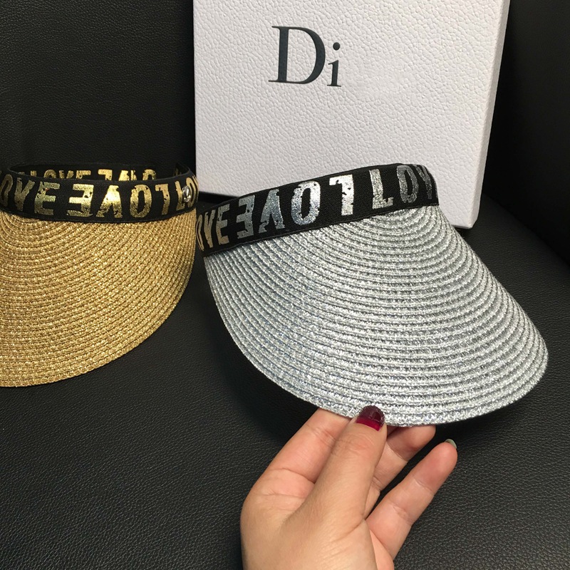 Women's summer hats, straw hats for face protection and sun protection, fashionable open-top versatile hats, letter casual cool hats, trendy