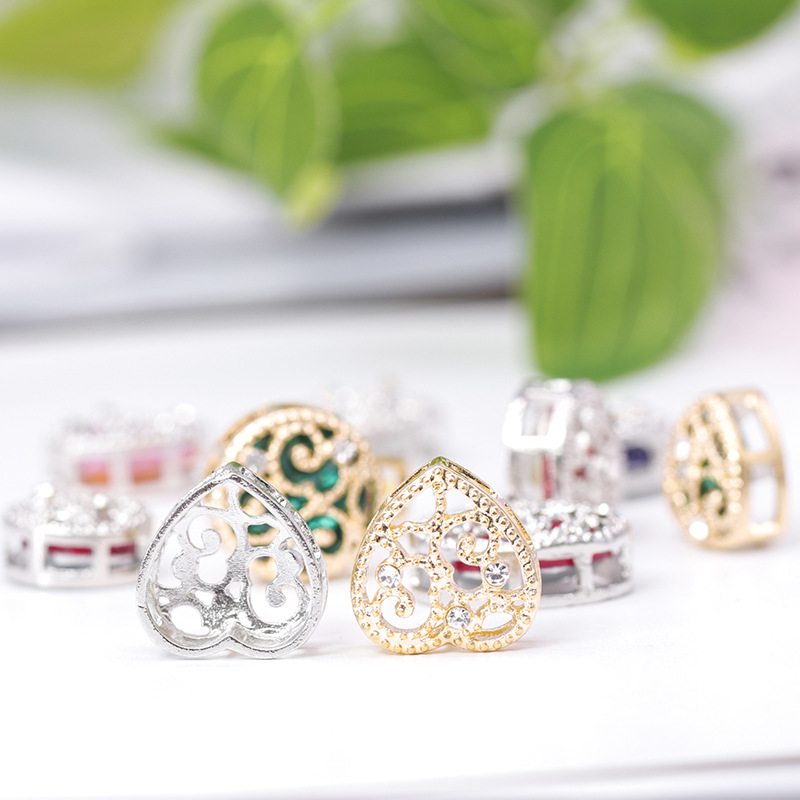 Alloy bird's nest claw support without drill, hand-sewn with hole drill bottom support, diy clothing and shoe accessory material details Picture